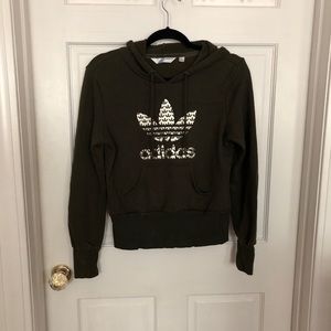 Kid Adidas Olive Green Hoodie